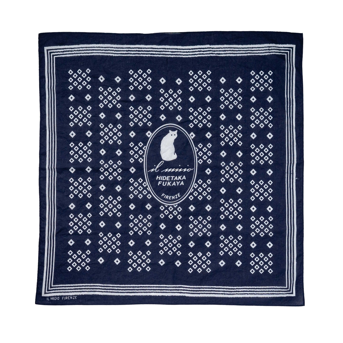 Il Micio Florence Luxury Fashion Brand Bandana Dot Navy Front