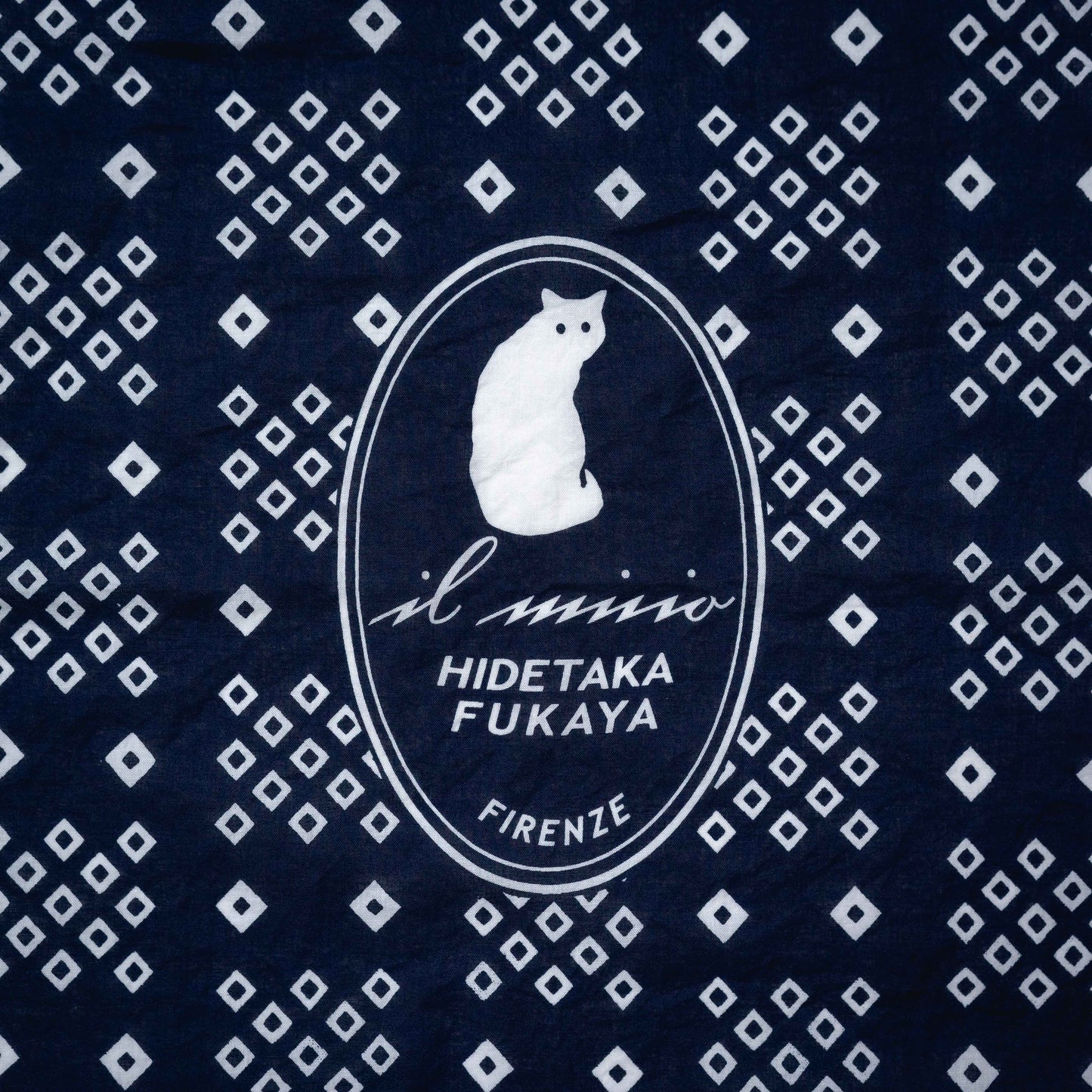 Il Micio Florence Luxury Fashion Brand Bandana Dot Navy Hidetaka Fukaya
