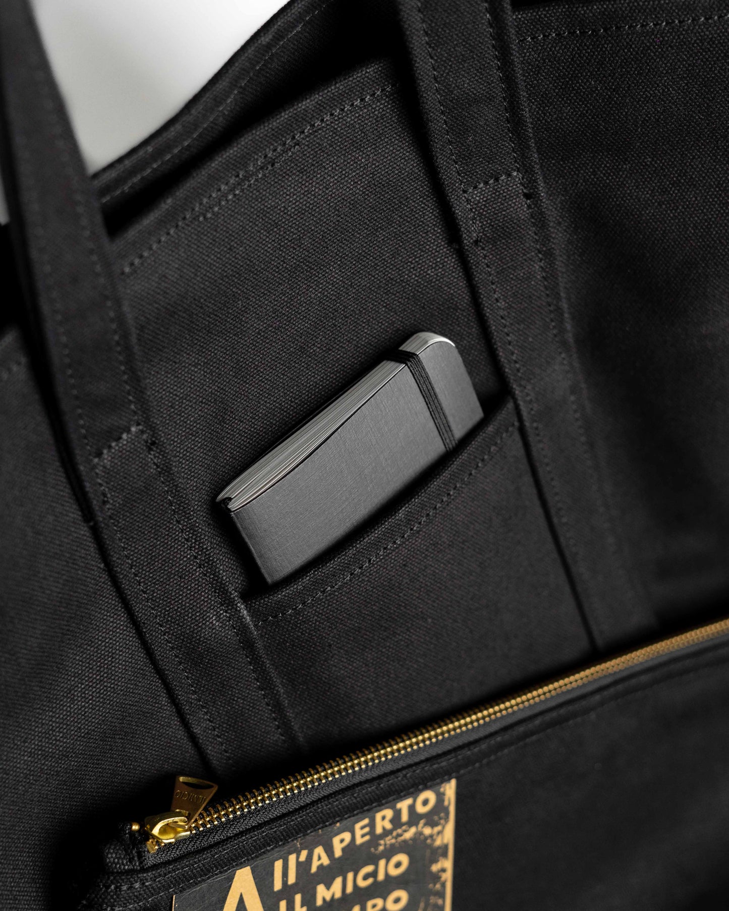 V-1/TOTE ポーチ付きバッグ/キャンバスネーラ