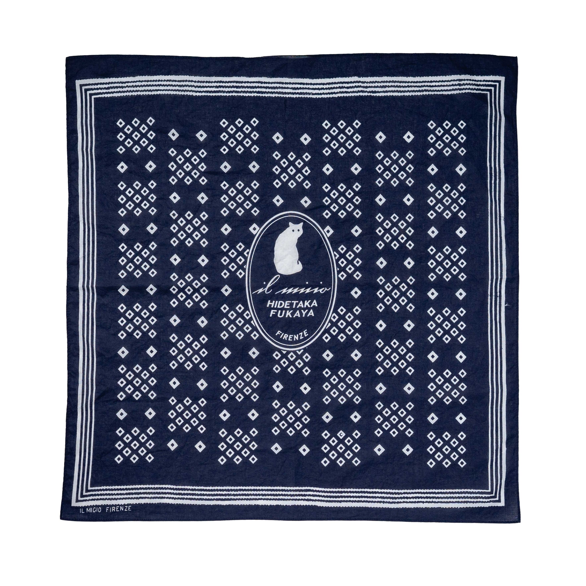 Bandana in puro cotone blu con motivi floreali LES COPAINS da Donna