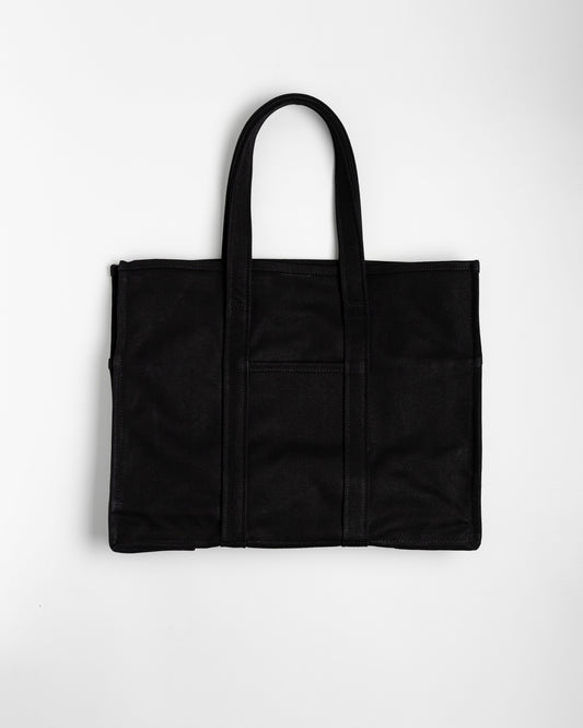 V-1/TOTE BAG WITH POUCH/CANVAS NERA